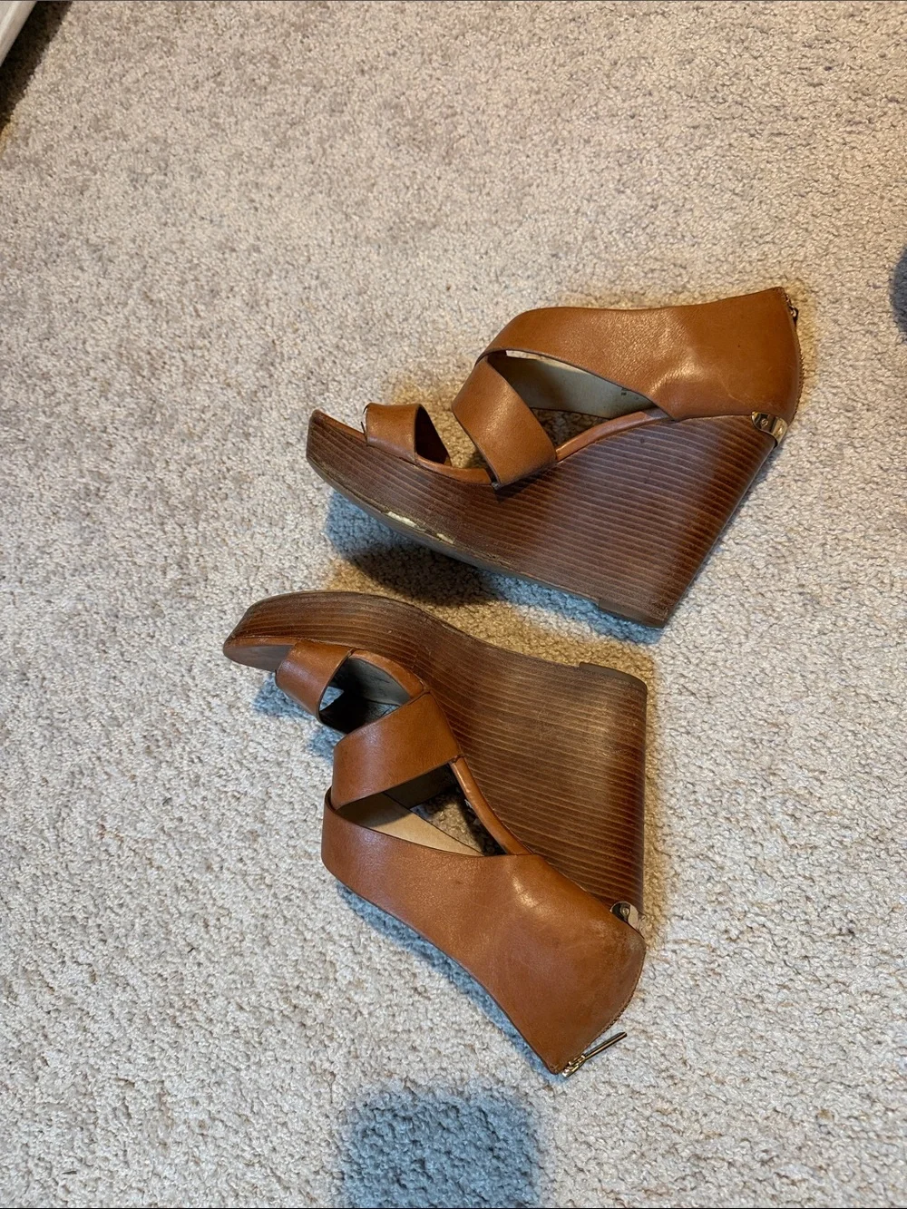 Brown Strappy Women’s Wedges - Michael Kors